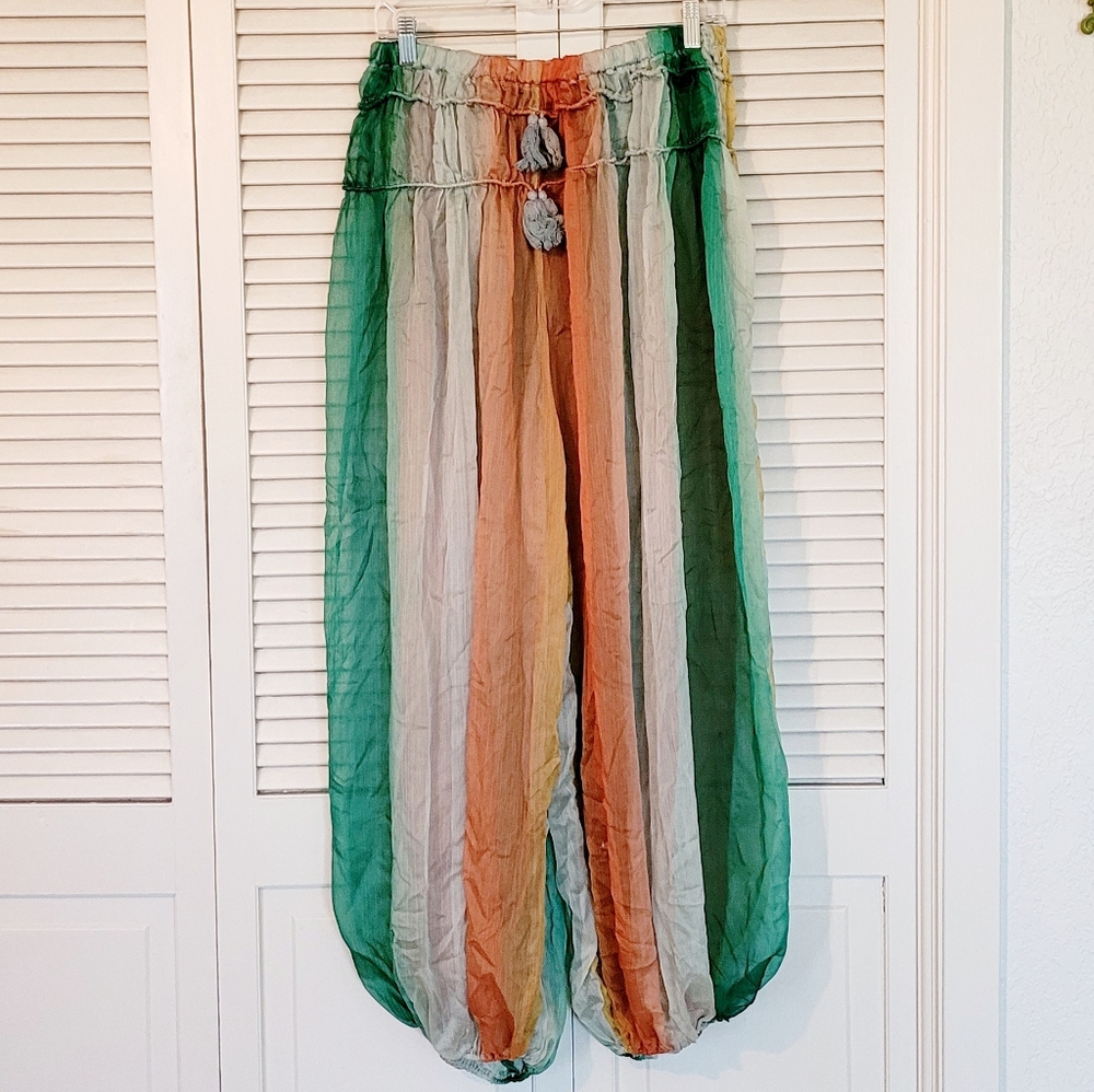 NWOT Striped Sheer Bathing Suit Coverup